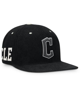 Men's Black Cleveland Guardians Pro Corduroy Structured Snapback Hat