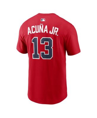 Men's Ronald Acu&ntilde;a Jr. Red Atlanta Braves Home Name & Number T-Shirt