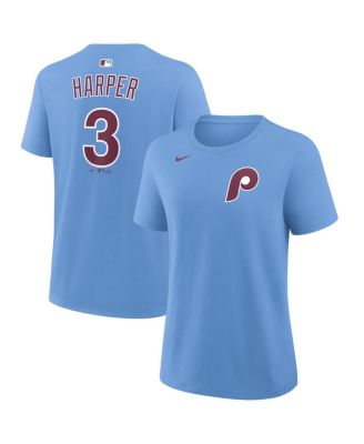 Women's Bryce Harper Light Blue Philadelphia Phillies Name & Number T-Shirt