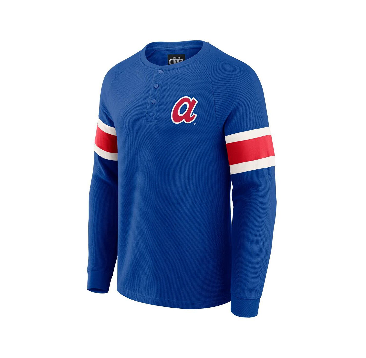 Darius Rucker Collection By Men's Royal Atlanta Braves Waffle-Knit Raglan Long Sleeve Henley T-Shirt