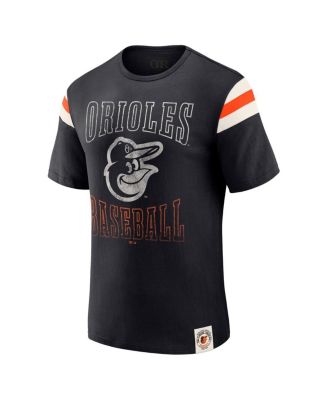Darius Rucker Collection By Men's Black Baltimore Orioles Distressed Sleeve Stripe T-Shirt