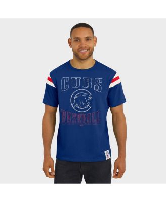 Darius Rucker Collection By Men's Royal Chicago Cubs Distressed Sleeve Stripe T-Shirt