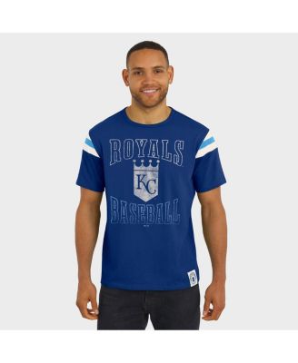 Darius Rucker Collection By Men's Royal Kansas City Royals Distressed Sleeve Stripe T-Shirt