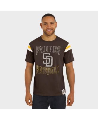 Darius Rucker Collection By Men's Brown San Diego Padres Distressed Sleeve Stripe T-Shirt