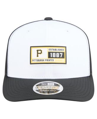Men's White/Black Pittsburgh Pirates Established Patch 9SEVENTY Adjustable Hat