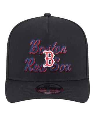 Men's Black Boston Red Sox Chainstitch 9FIFTY A-Frame Snapback Hat