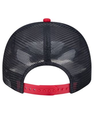 Men's Cream/Navy Cleveland Guardians Banner A-Frame 9FIFTY Trucker Snapback Hat