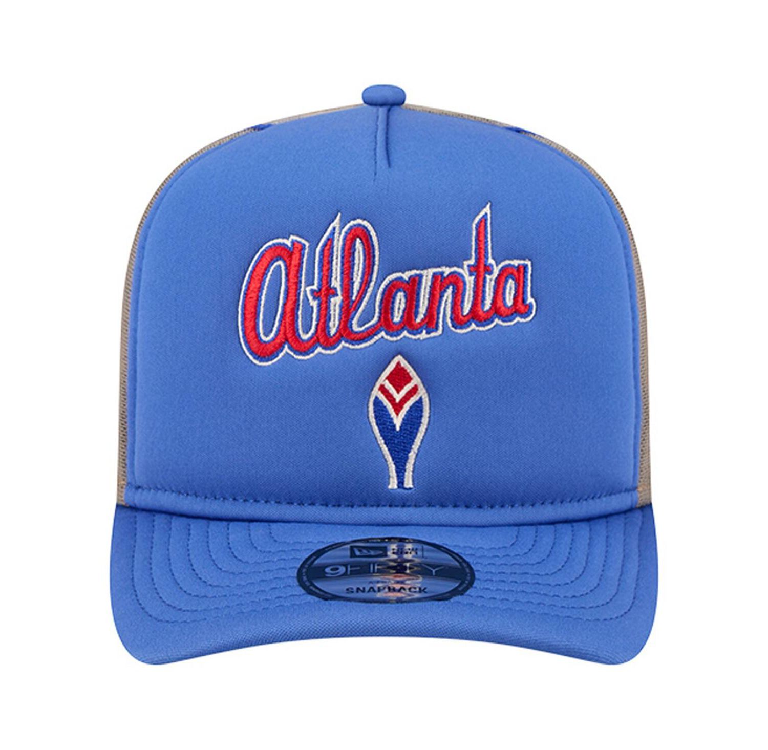 Men's Royal Atlanta Braves Vintage Arched Foam Front 9FIFTY A-Frame Adjustable Trucker Hat