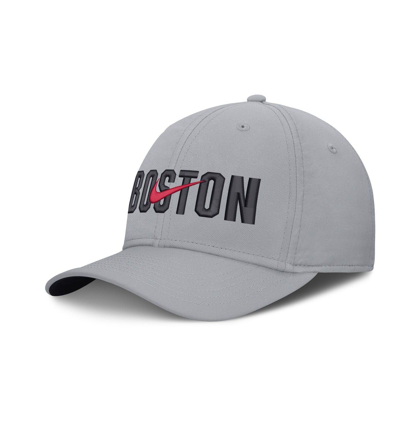 Мужская кепка Nike New Era Gray Boston Red Sox Primetime Dri-FIT Rise Bozz Flex Hat — фото 1