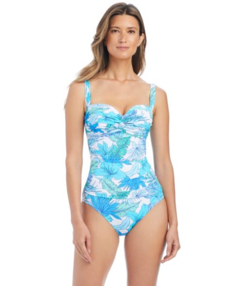 Женские купальники Bleu by Rod Beattie Women's Riviera Retreat Over-The-Shoulder One-Piece Swimsuit