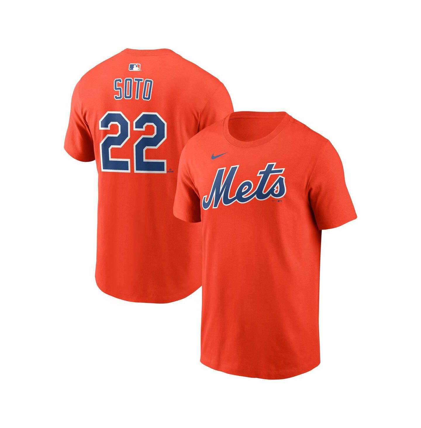 Мужская футболка Nike Juan Soto Orange New York Mets Name & Number — фото 1