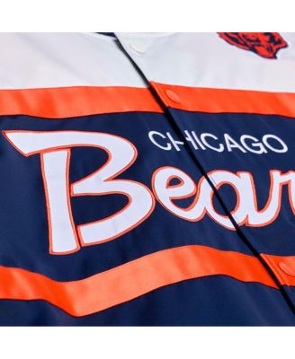 Men's Navy Chicago Bears Head Coach Lightweight Full-Snap Satin Jacket