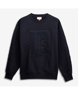 Men's Black Detroit Tigers Phantom Fleece Crewneck Sweatshirt