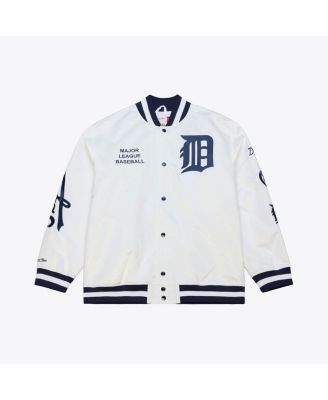 Men's White Detroit Tigers Cooperstown Collection Arctic Lightweight Satin Full-Snap Jacket