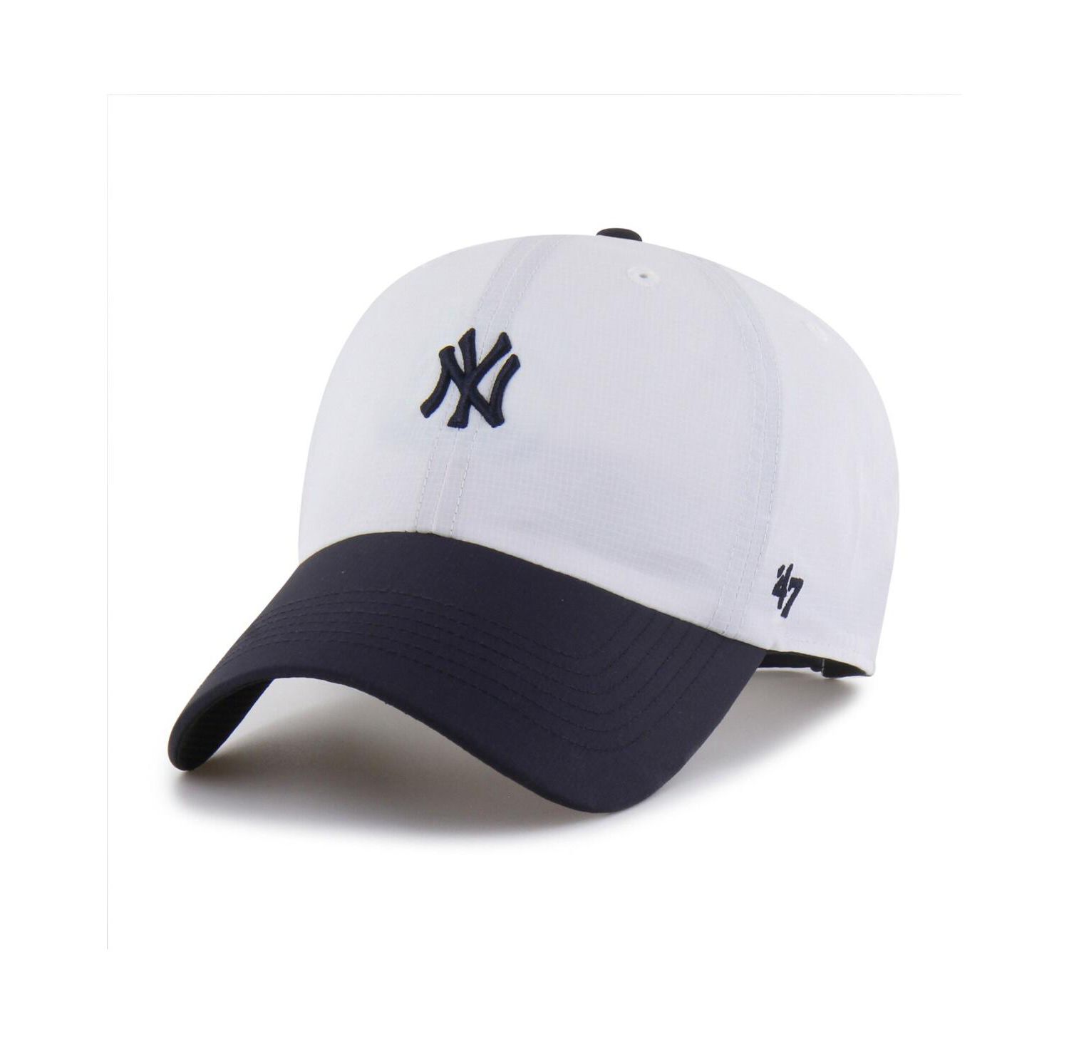 Men's White/Navy New York Yankees Vista Mini Clean Up Brrr Adjustable Hat