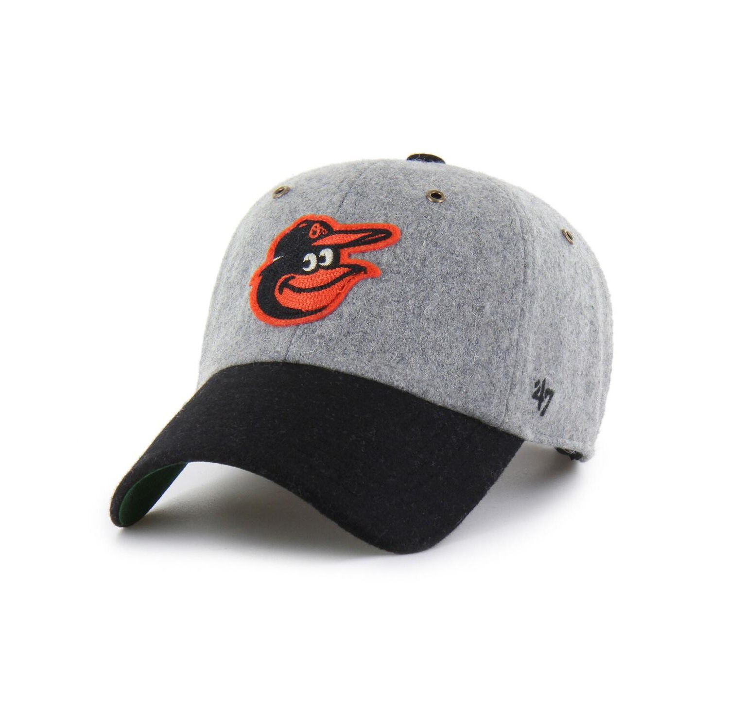 Men's Gray Baltimore Orioles Golden Age Wool Clean Up Adjustable Hat