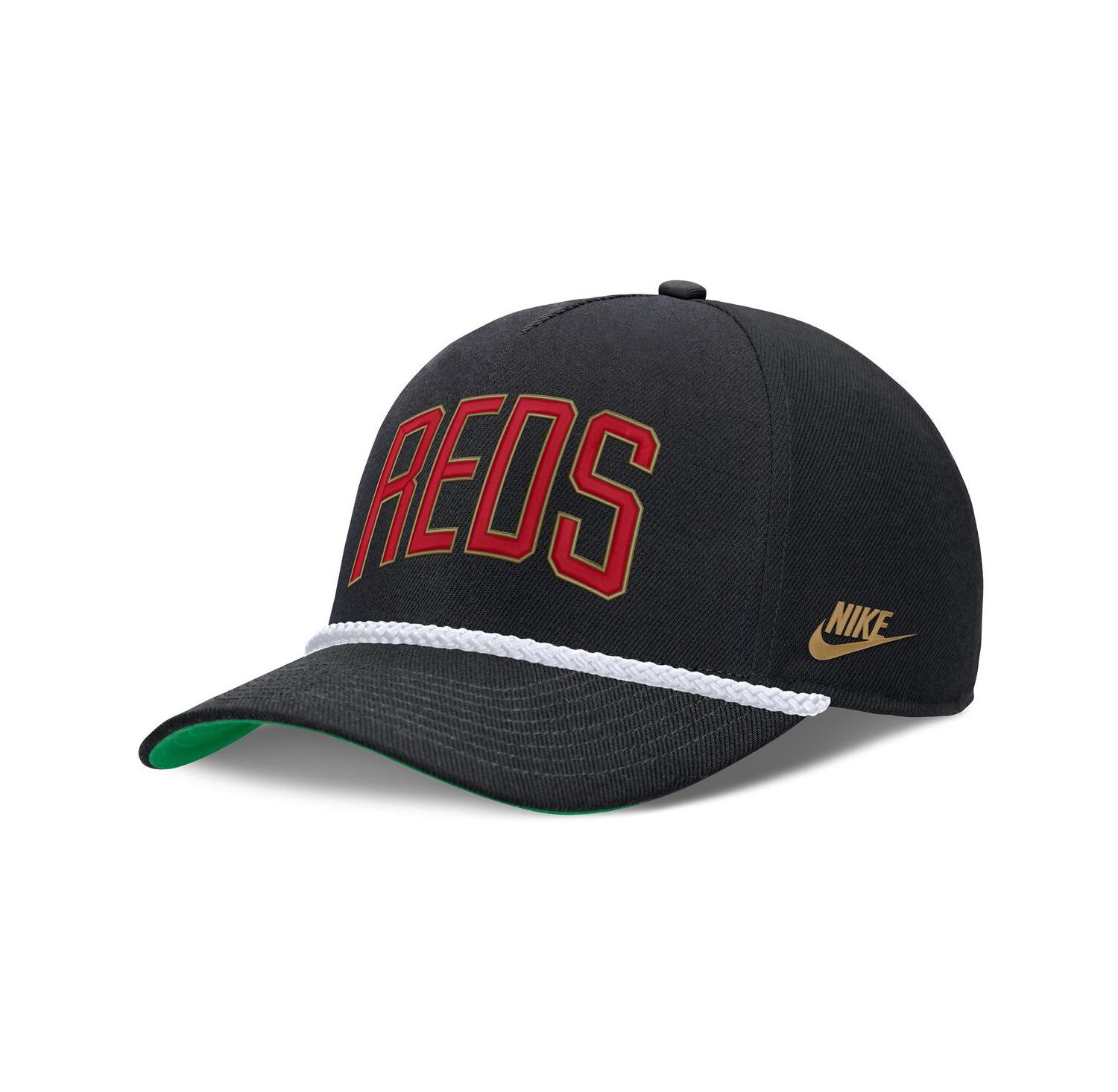 Men's Black Cincinnati Reds Cooperstown Collection Rise Adjustable Hat