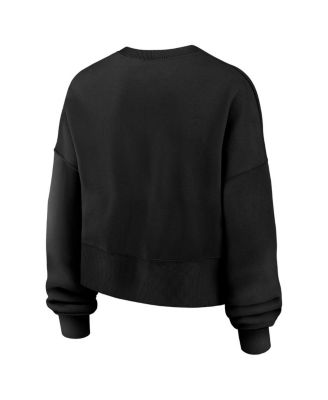 Women's Black Denver Broncos Oversized High Hip Legacy Arch Phoenix Fleece Sweatshirt