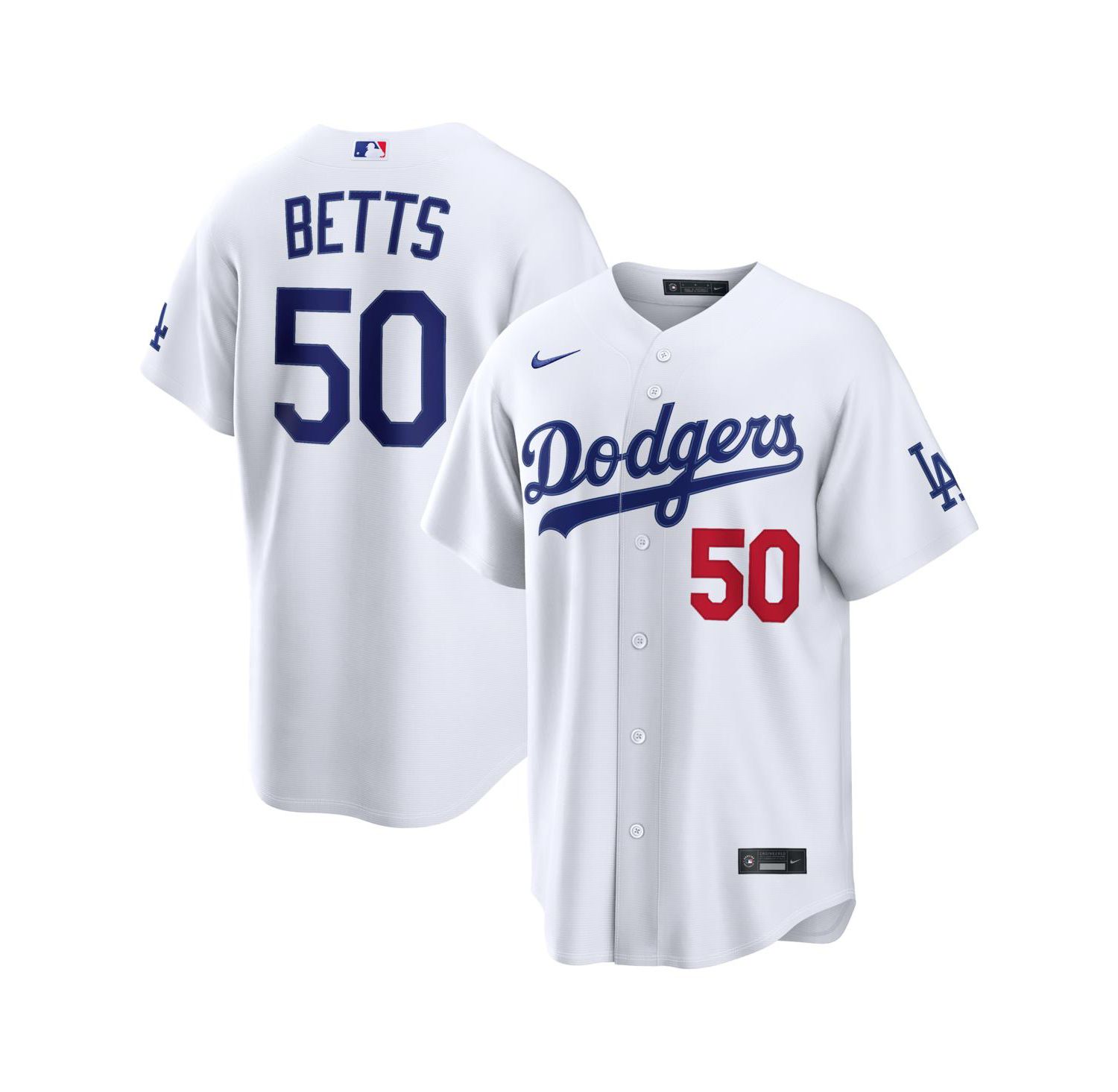 Men's Mookie Betts White Los Angeles Dodgers Home Stadium Jersey