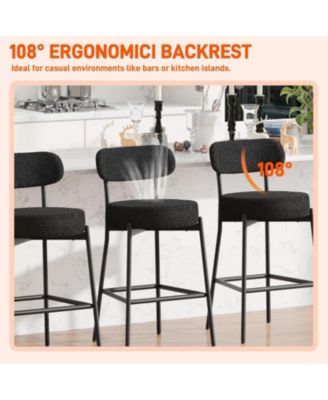 Bar Stools Set of 3, 24" Modern Counter Height Bar Stools