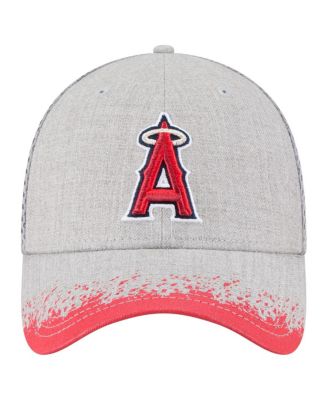 Men's Gray Los Angeles Angels Visor Paint Splatter 39THIRTY Flex Hat