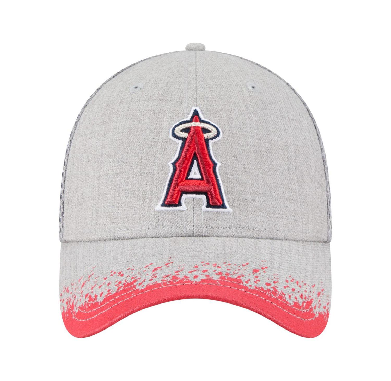 Men's Gray Los Angeles Angels Visor Paint Splatter 39THIRTY Flex Hat