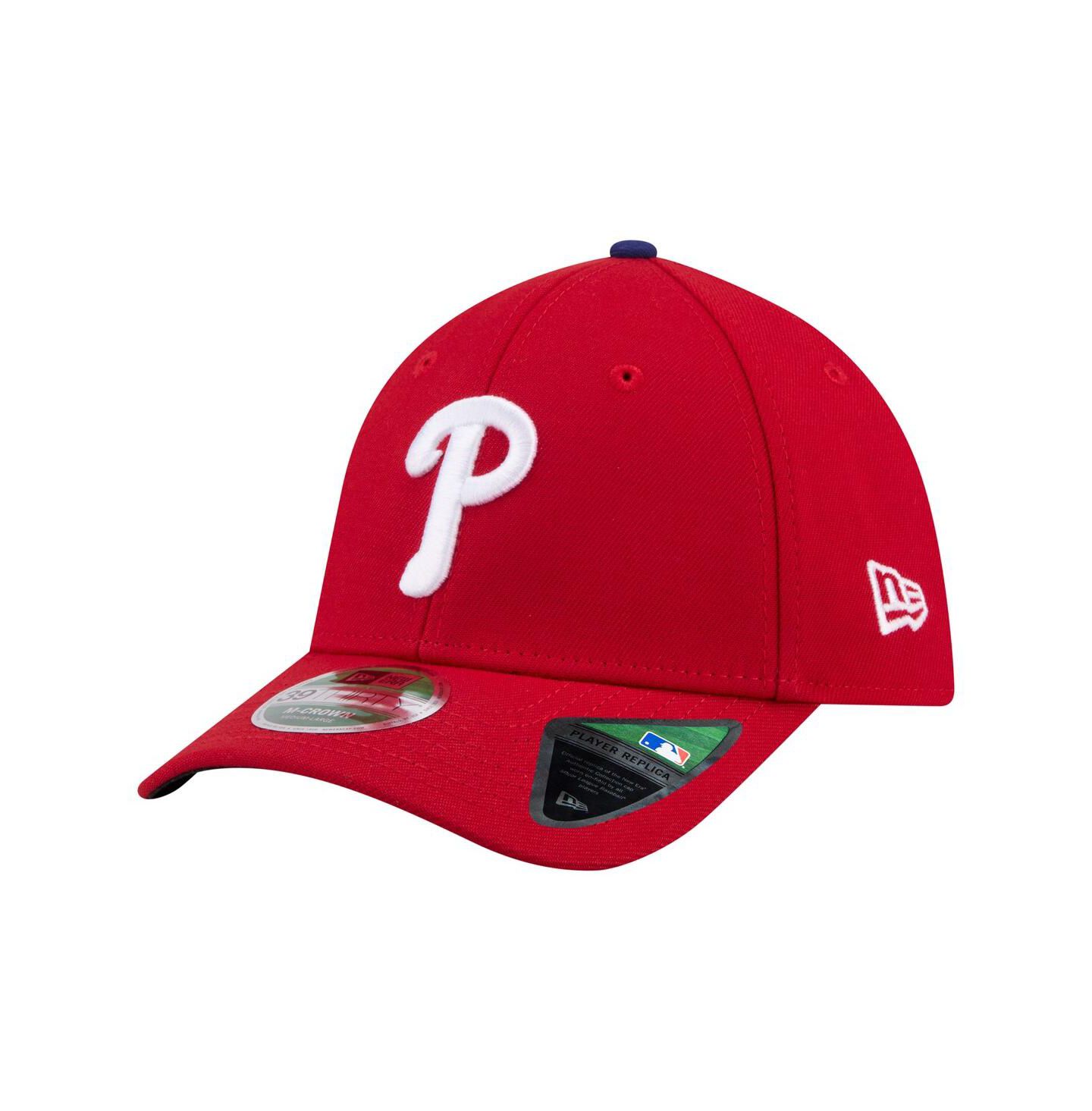 Мужская кепка New Era Red Philadelphia Phillies Player Replica 39THIRTY M-Crown Flex Hat — фото 1