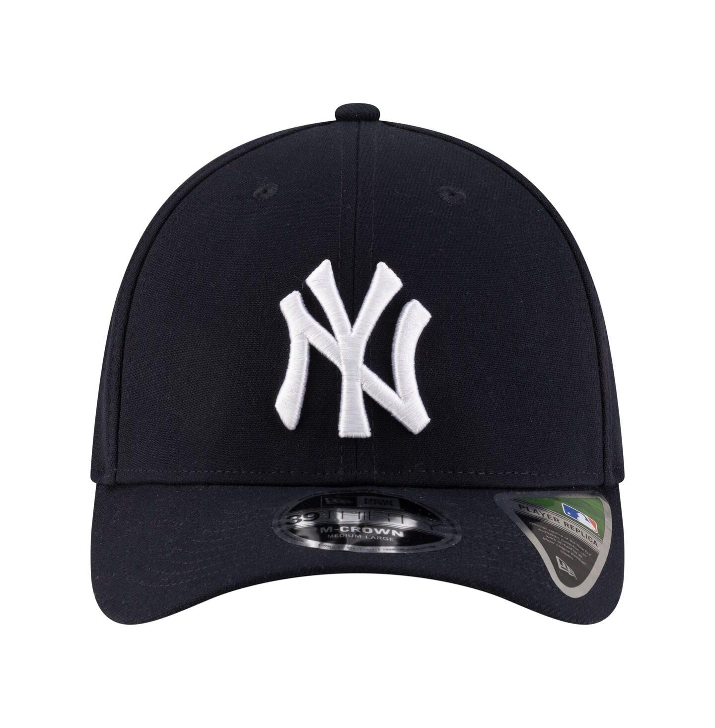 Мужская кепка New Era Navy New York Yankees Player Replica 39THIRTY M-Crown Flex Hat — фото 2