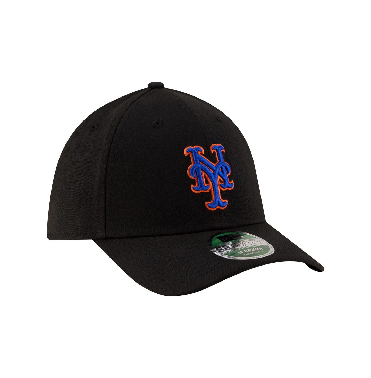 Мужская кепка New Era Black New York Mets Alternate Player Replica 39THIRTY M-Crown Flex Hat — фото 3
