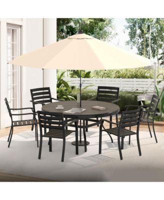 2-Piece Outdoor Dining Chair Set, Heavy-Duty Iron Frame with E-Coating, All-Weather Patio Chairs, Sandstone