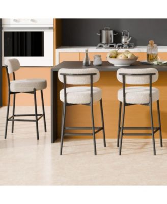Bar Stools Set of 3, 24 Inches Modern Counter Height BarStools