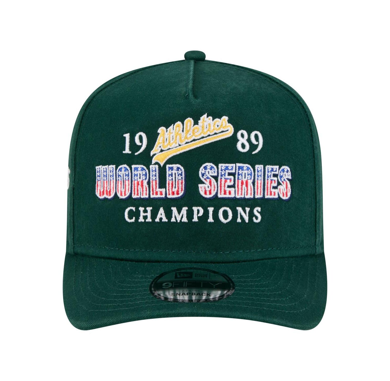 Men's Green Oakland Athletics 1989 World Series Champions Historic 9FIFTY A-Frame Snapback Hat
