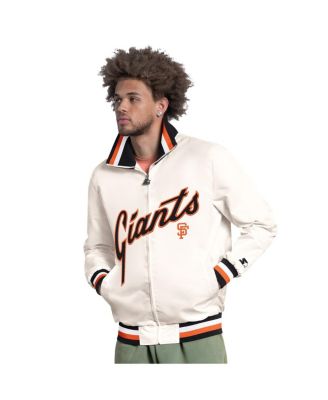 Men's White San Francisco Giants The Captain Cooperstown Logo Full-Zip Varsity Jacket