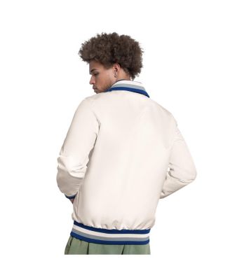 Men's White Los Angeles Dodgers The Captain Cooperstown Logo Full-Zip Varsity Jacket