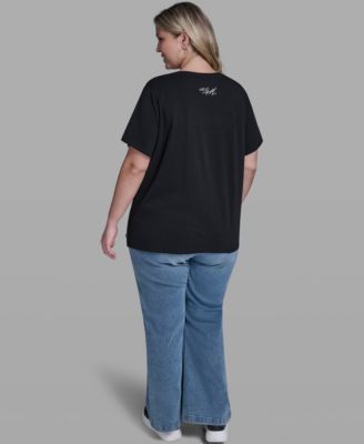 Plus Size Bonjour Crew Neck T-Shirt