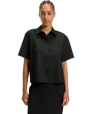 BOSS by Women's Virgin Wool Regular-Fit Blouse