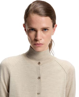 BOSS by Women's Extra-Fine Merino Wool Button-Up Cardigan Sweater