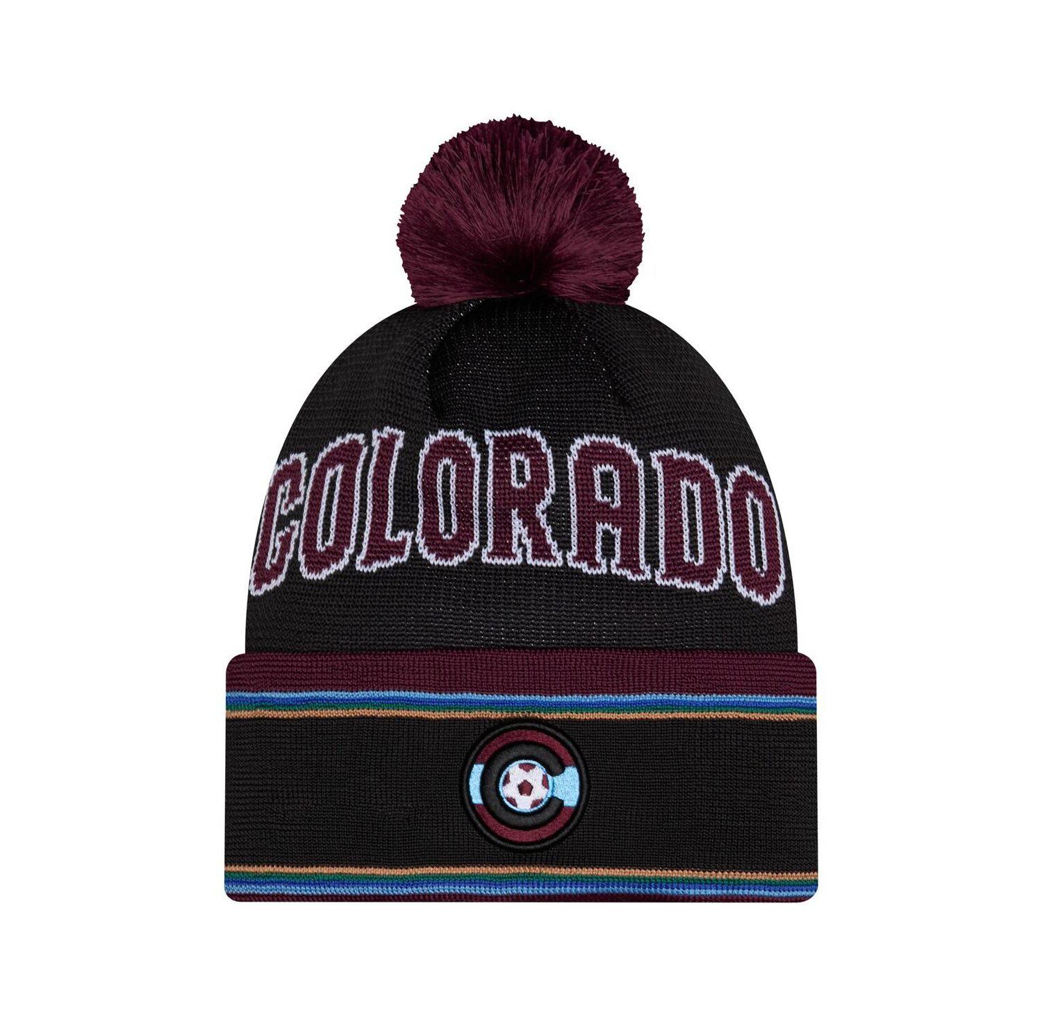 Men's Black Colorado Rapids 2026 Jersey Hook Cuffed Knit Hat with Pom