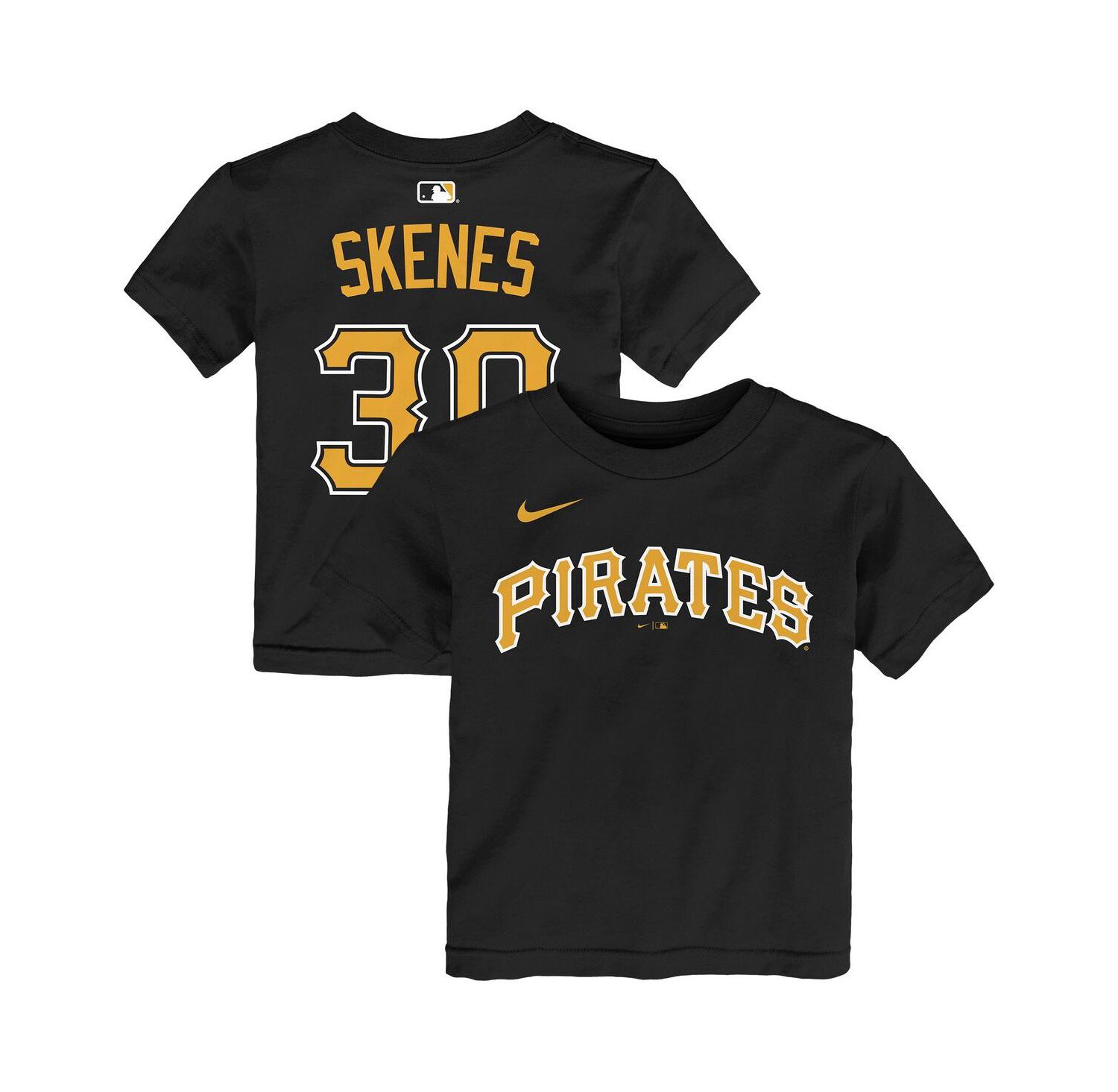 Baby Boys and Girls Paul Skenes Black Pittsburgh Pirates Name & Number T-Shirt