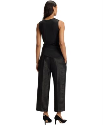 BOSS by Women's Stretch-Silk Asymmetric-Hem Top