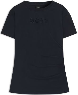 BOSS by Women's Mercerised Cotton Slim-Fit T-Shirt