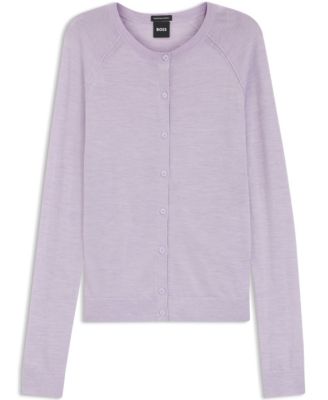 BOSS by Women's Extra-Fine Merino Wool Button-Up Cardigan Sweater