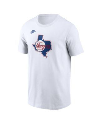 Men's White Texas Rangers Cooperstown Collection Logo T-Shirt