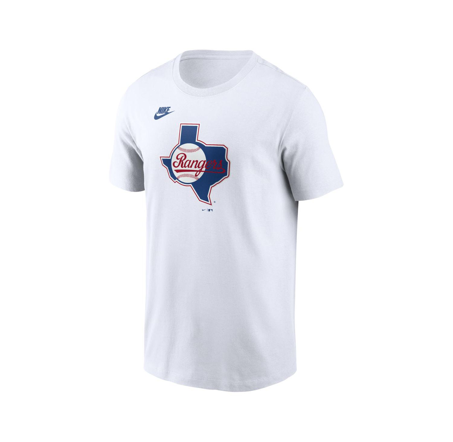 Men's White Texas Rangers Cooperstown Collection Logo T-Shirt