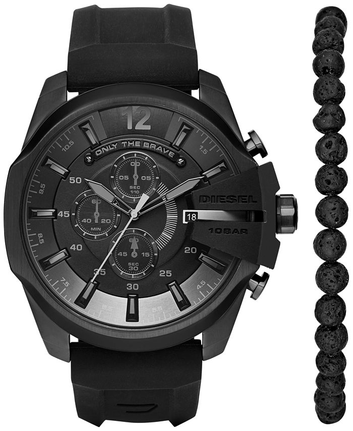 Diesel Men's Chronograph Chief Series Black Silicone Strap Watch and ...