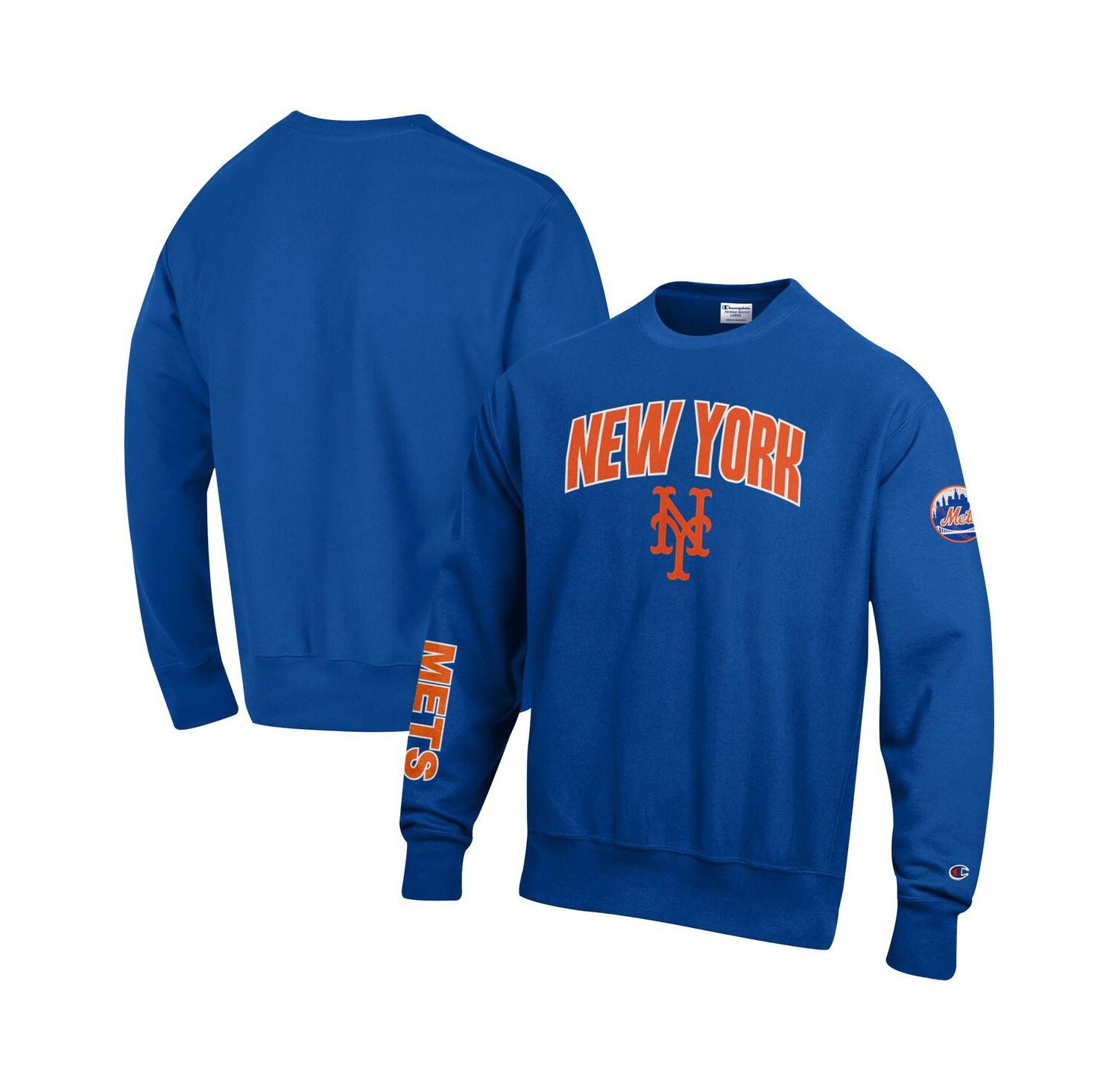 Men's Royal New York Mets Reverse Weave Chenille Sweatshirt