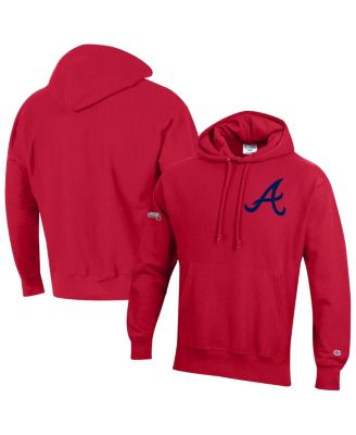 Men's Scarlet Atlanta Braves Reverse Weave Chenille Hoodie