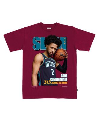 Men's and Women's Cade Cunningham Maroon Detroit Pistons Cover T-Shirt