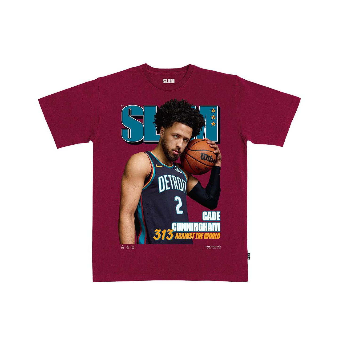 Футболка Slam Cade Cunningham Maroon Detroit Pistons Cover — фото 1