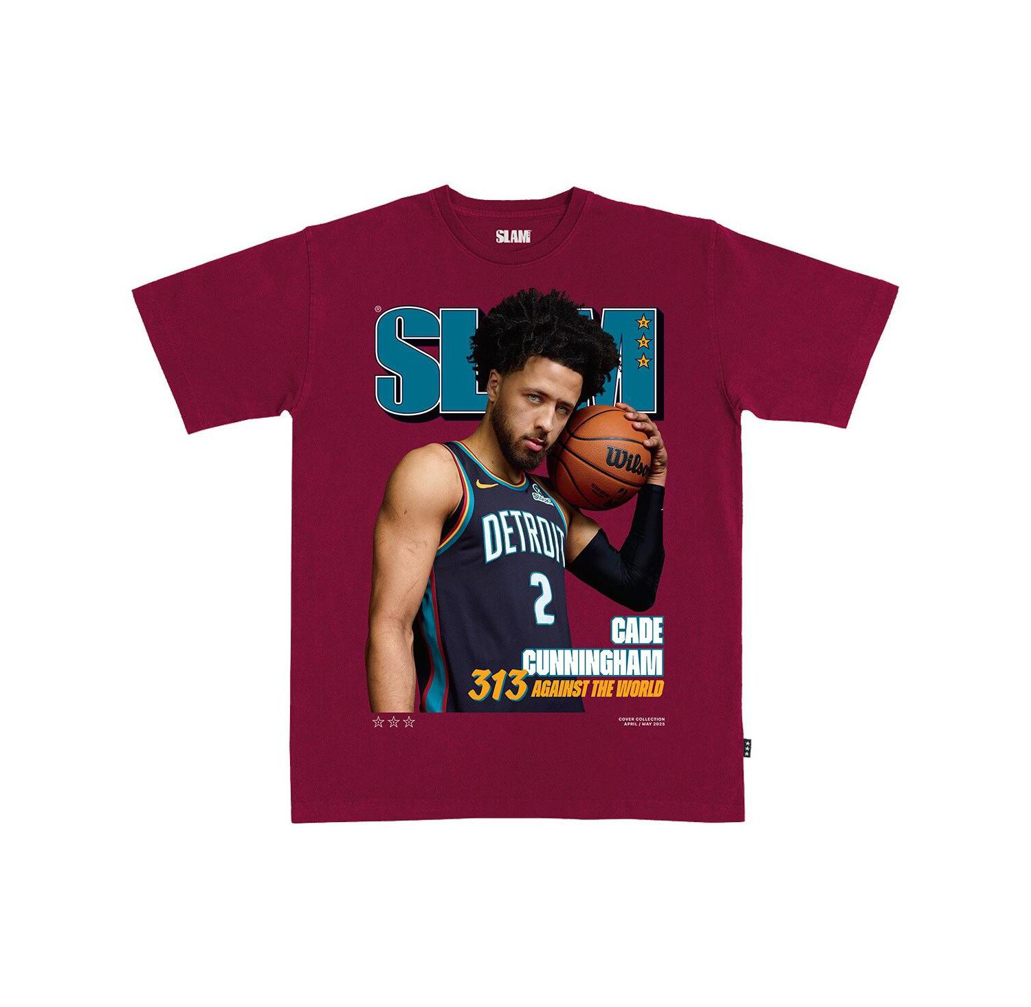 Men's and Women's Cade Cunningham Maroon Detroit Pistons Cover T-Shirt